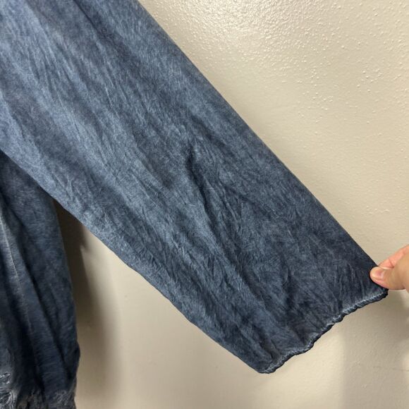 Andree by Unit Cardigan Women Small Bllue Chambray Floral Embroidered Casual - Picture 9 of 15